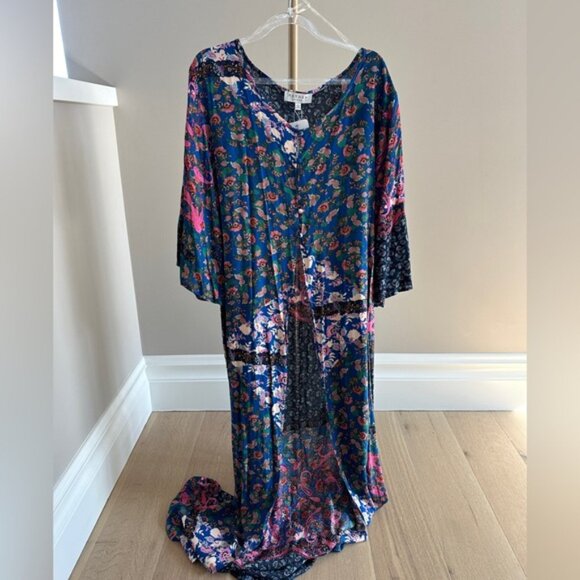 Hayden Los Angeles Kimono Beach Cover Up Floral Boho Size Large BNWT - Picture 3 of 5